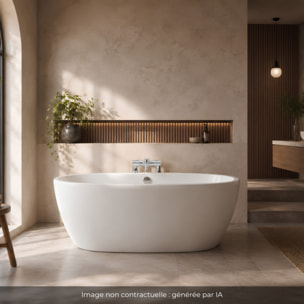 Mitigeur baignoire Simone + pommeau de douche Metro + flexible de douche lisse + colonnettes Idro'Flex