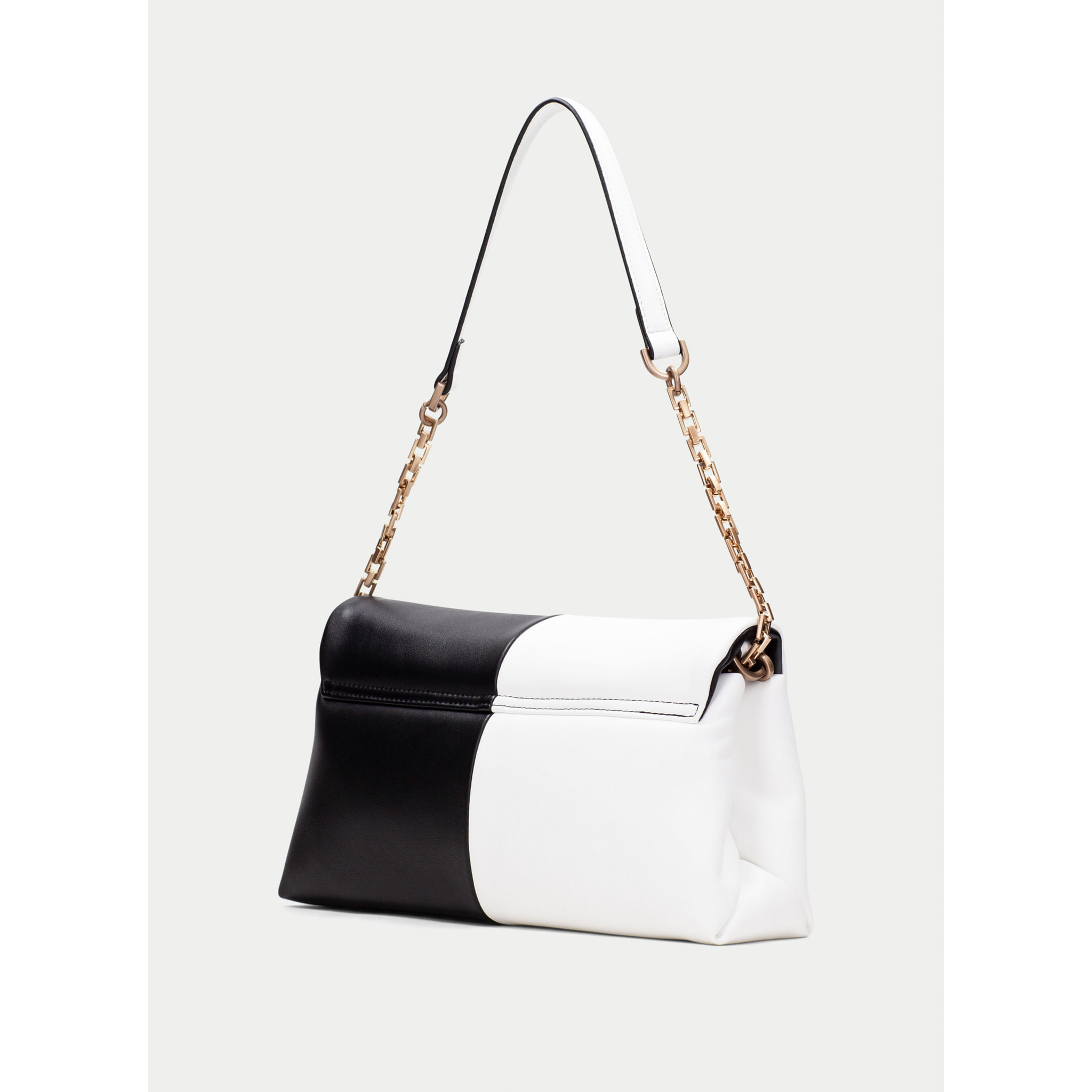 Bolso de Hombro  Blanco negro 30CM X 16CM X 7CM