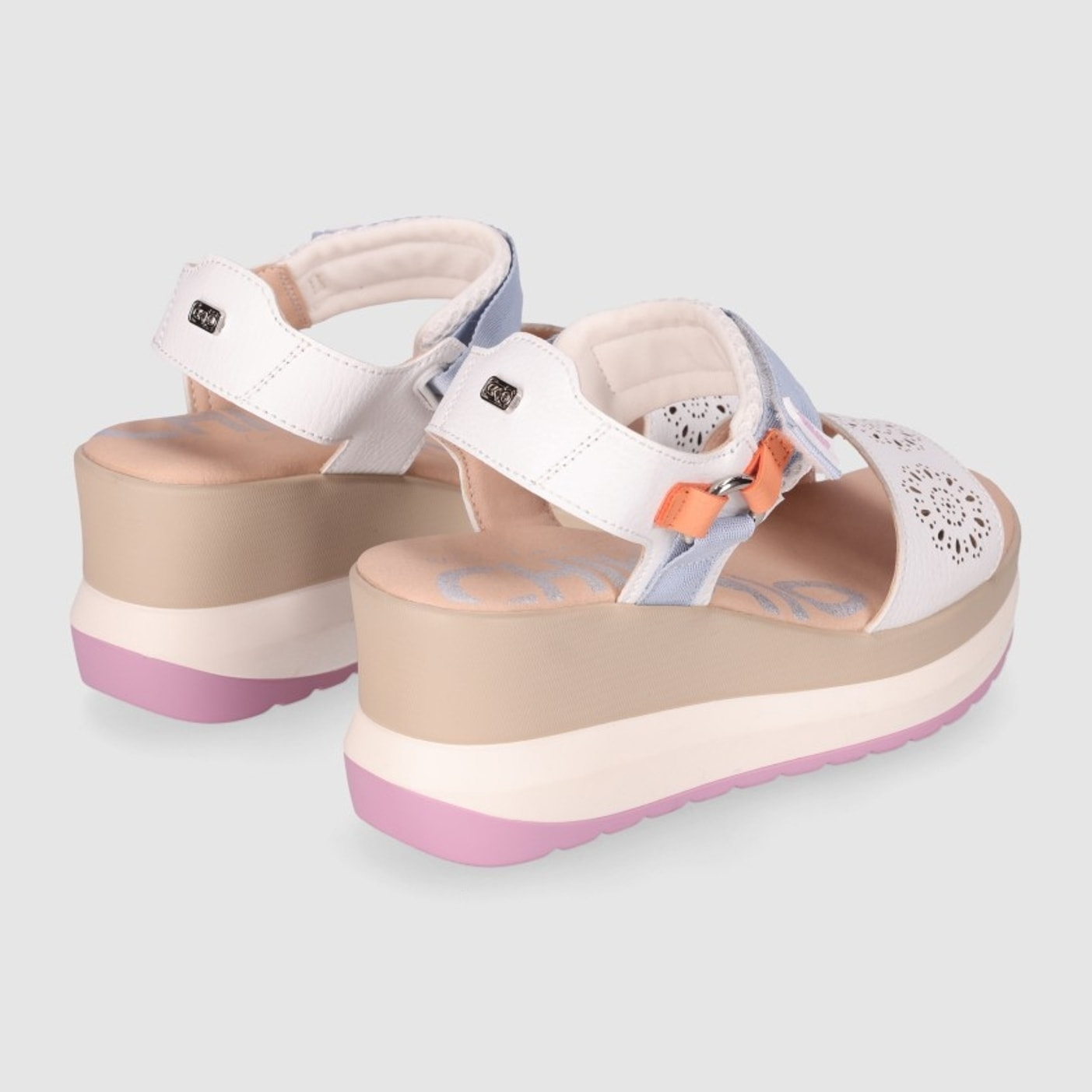 Sandalias de Piel Sintética - Blanco - Tacón: 7 cm