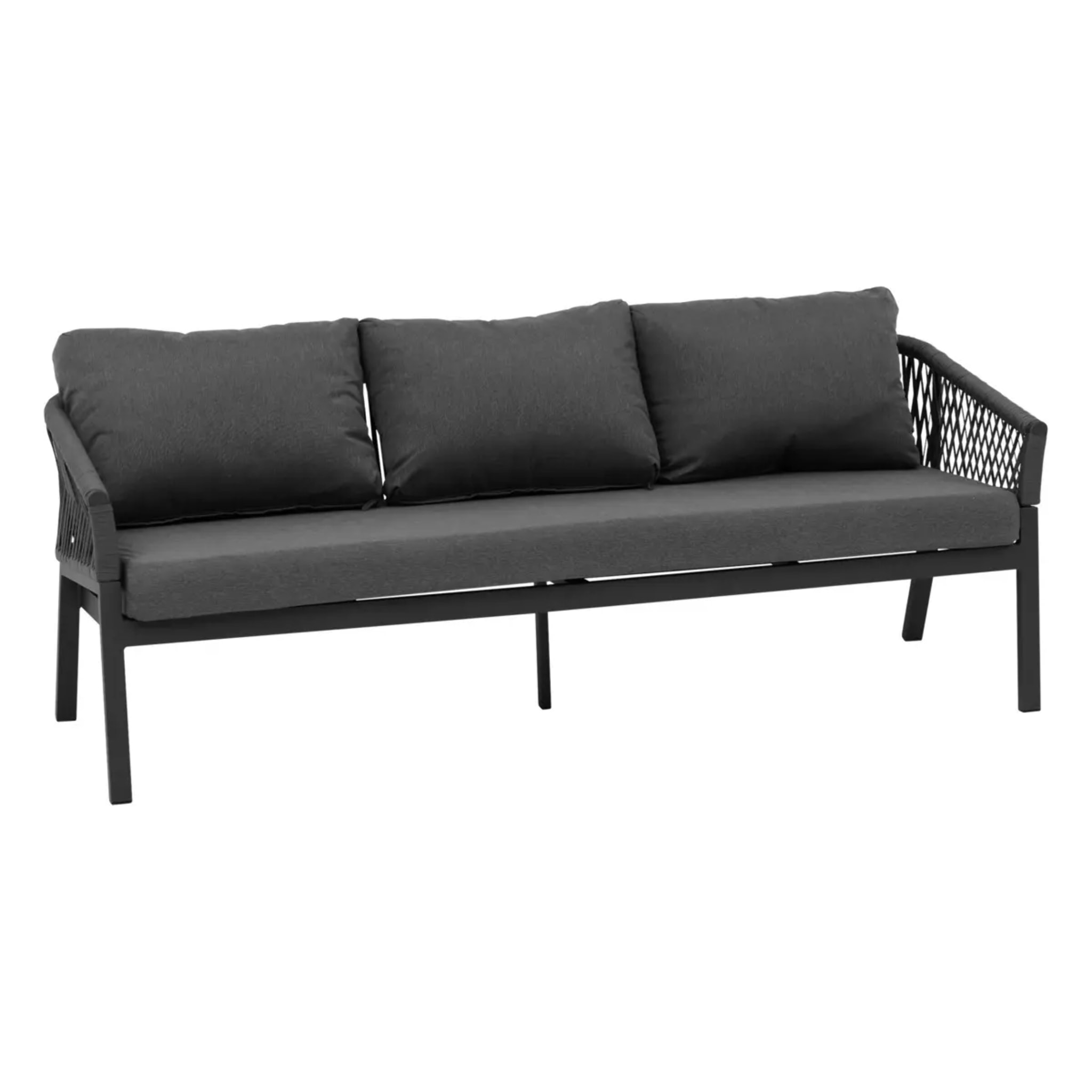 Salon de jardin "Oriengo" anthracite & graphite 5 places en aluminium traité époxy