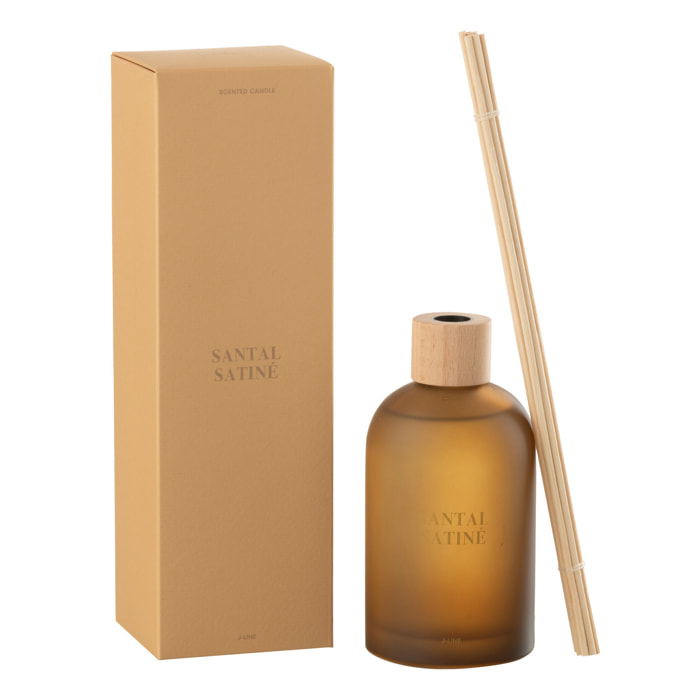 J-Line Bâtonnets parfumés Accords Essentiels - Santal Satiné - jaune - 250ml