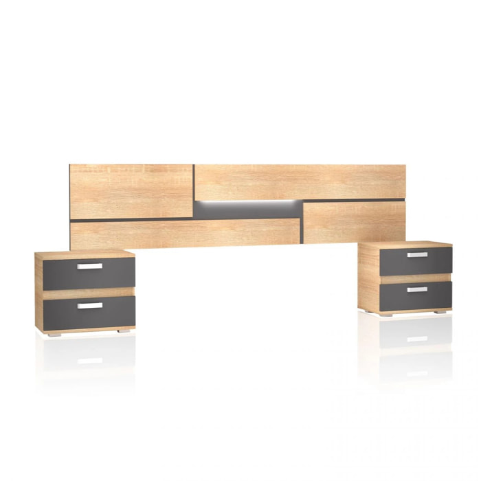 Cabecero con mesitas Ataneq Pure Cambria - Grafito