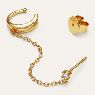 Orecchino Singolo Zoe Argento Placcato Oro