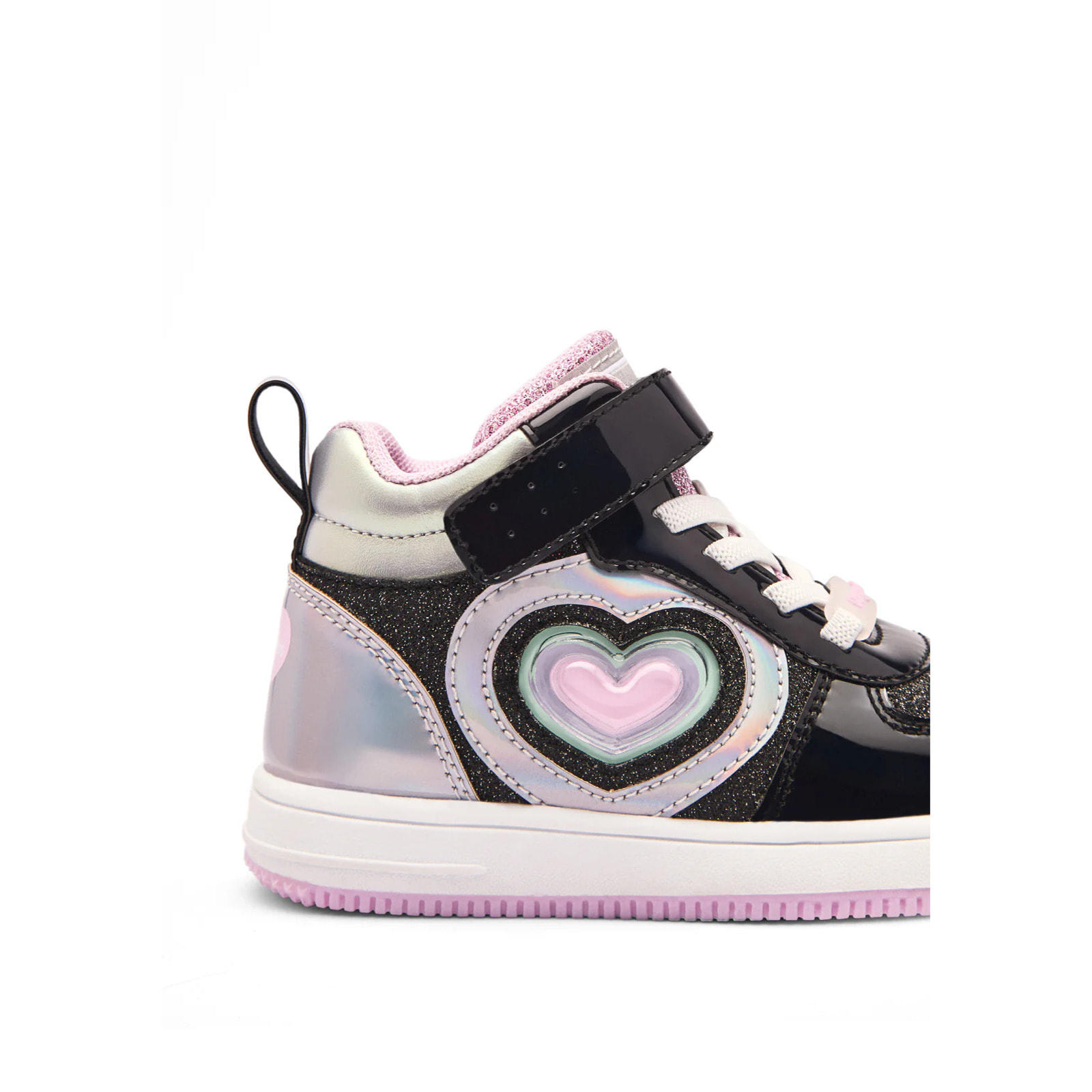 Sneakers luminose da bambina con stampa a cuore