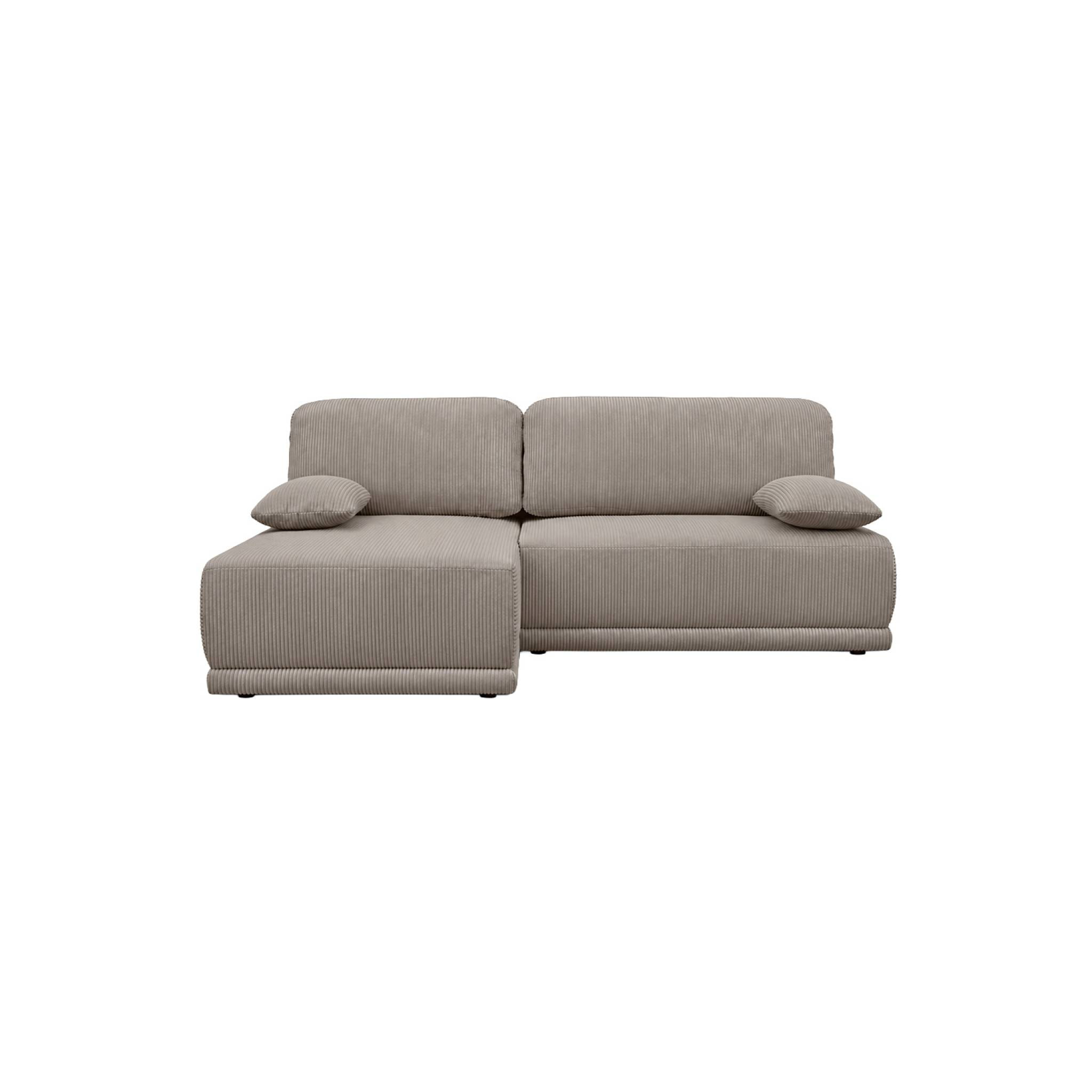 Banquette canapé d'angle gauche convertible 3 places velours côtelé avec coffre NELSON