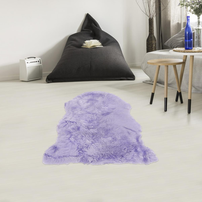 Tapis peau de mouton longs poils shaggy en laine