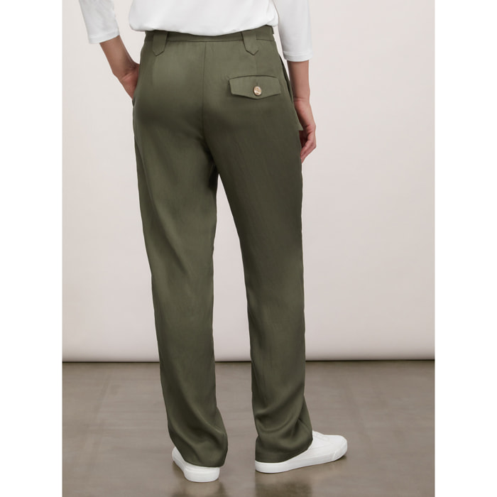 Motivi - Pantalón regular con bolsillos - Verde