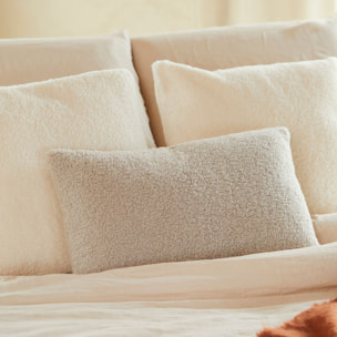 Housse de coussin bouclette - Ecru