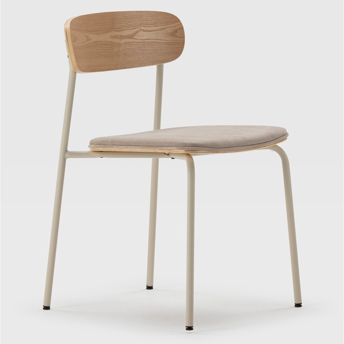Lot de 2 chaises en tissu et effet bois - SVALA