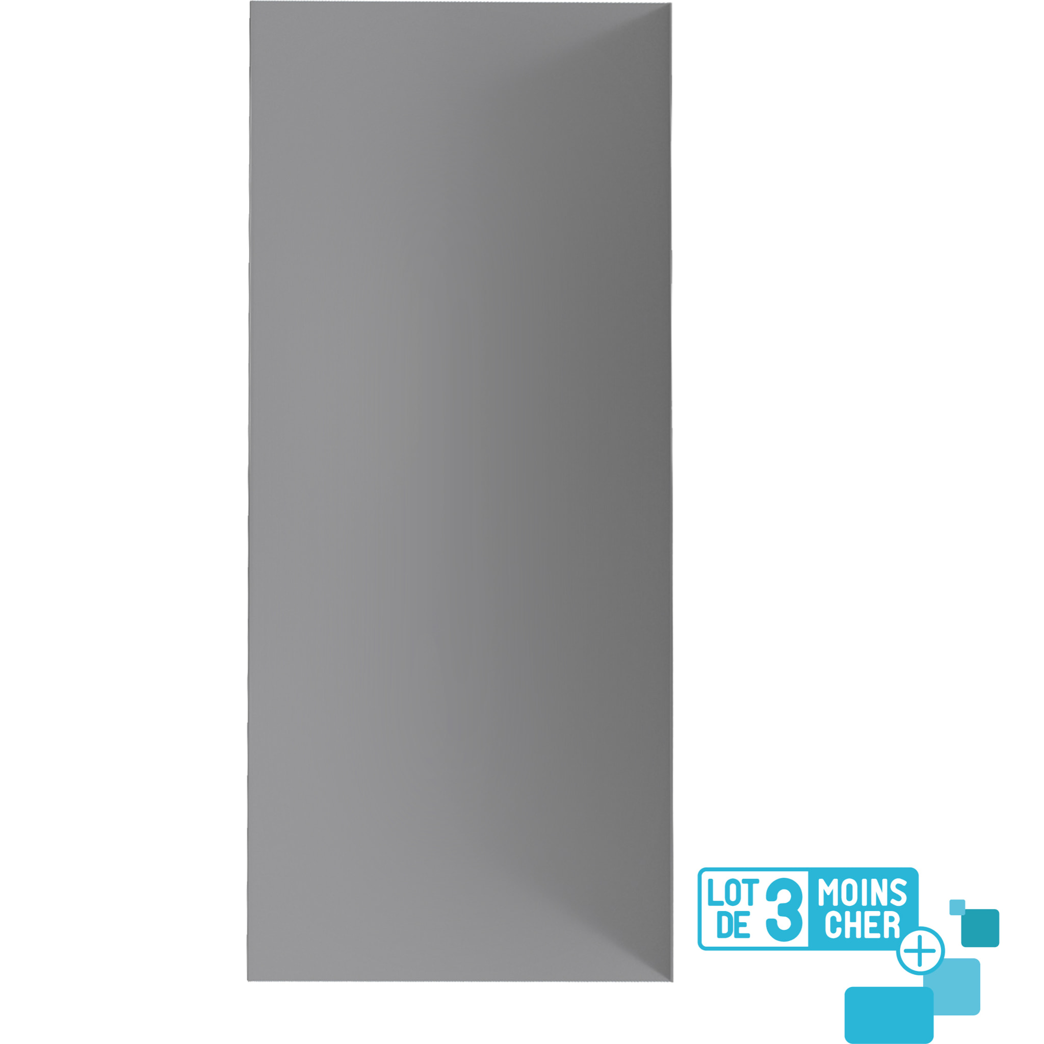 LOT de 3 Panneaux Muraux pour salle de bains en Aluminium Gris - 90x210cm - WALL'IT