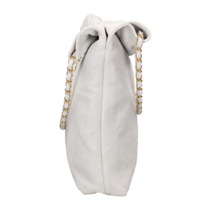 Borsa a spalla da donna Made in Italy - Modello Celeste Elite - Pelle scamosciata - 32.0 x 34.0 x 6.0 cm