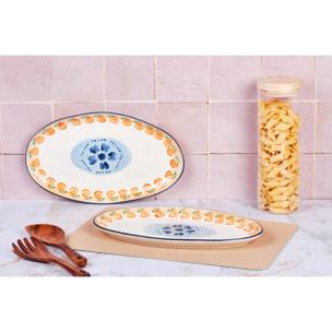 Plateau de service NAPOLI 36,5 x 22cm - 2 pièces - Agrume