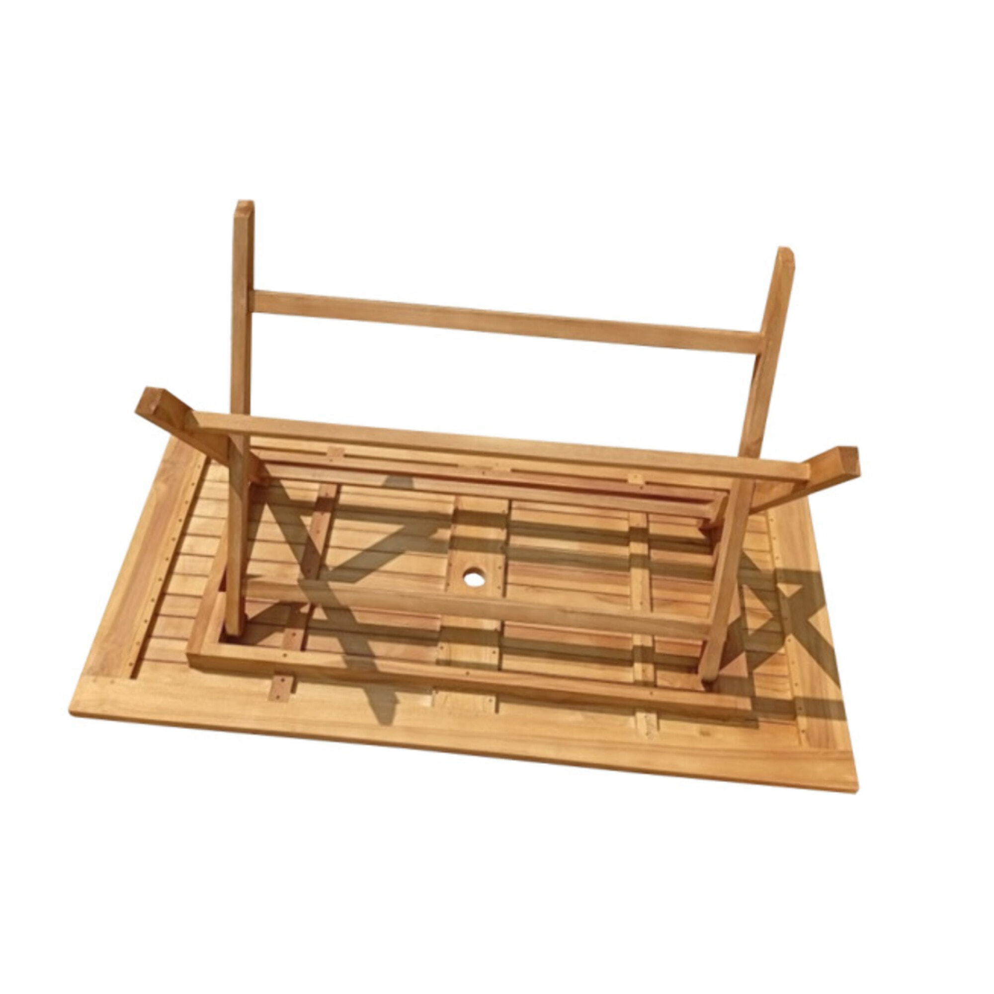 Table de jardin rectangulaire pliante 150 cm en bois de teck massif - TECKIA
