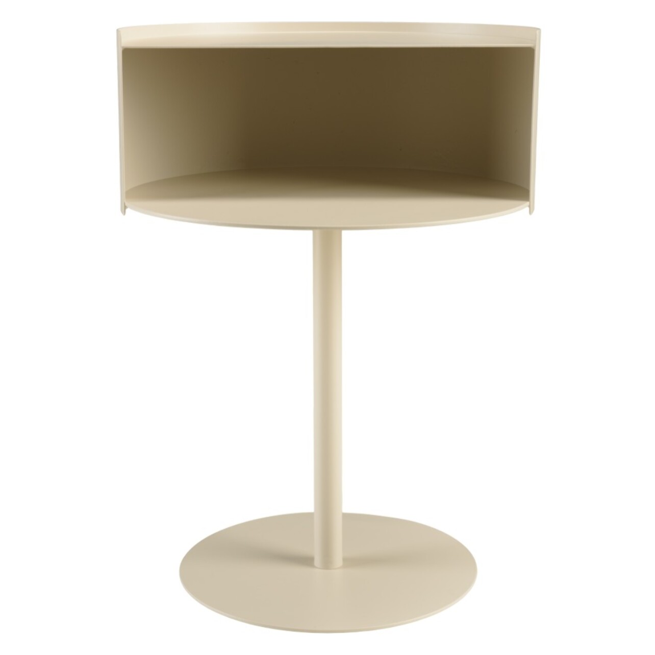 AGATHE - Table d'appoint ronde en acier beige D35cm