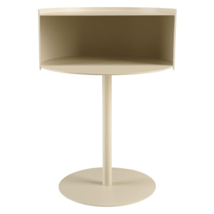 AGATHE - Table d'appoint ronde en acier beige D35cm