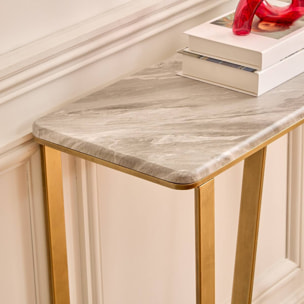 Console Graphite rectangulaire 32x120cm doré