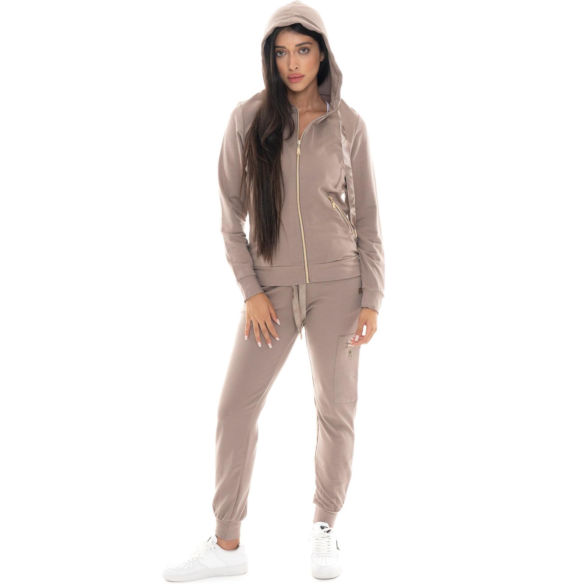 Chándal de invierno para mujer Leone 1947 Chic Tones con capucha y cremallera