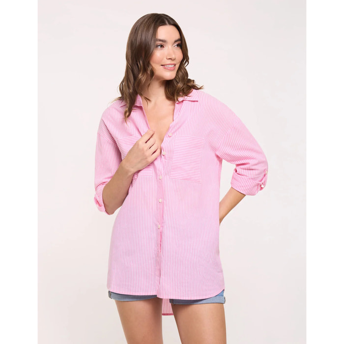 Camisa Manga Larga Rosa - Brosabeat
