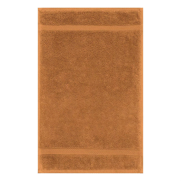 Serviette invites pur coton 550 g/m² uni orange Elea rouille