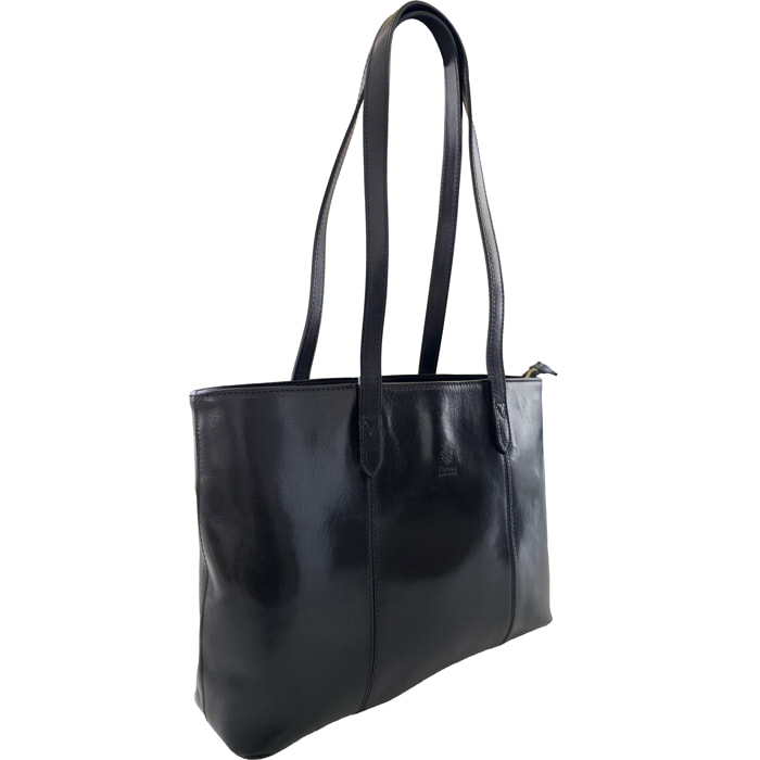 Borsa a Spalla Elegante Shopper da Donna in Pelle Lucida