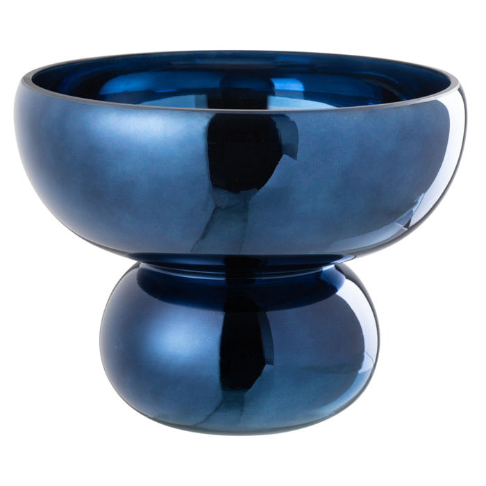 J-Line bol Sur Pied Arrondi - verre - bleu - Ø 23 cm