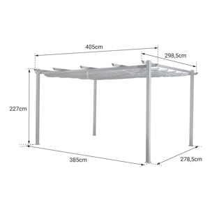 Pergola autoportante 3 × 4m CASSIS grise - structure aluminium