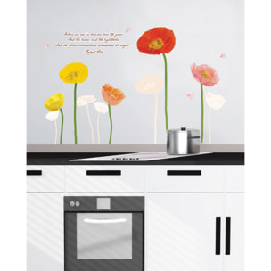 Stickers Muraux décoration adhésifs tulipes multicolores