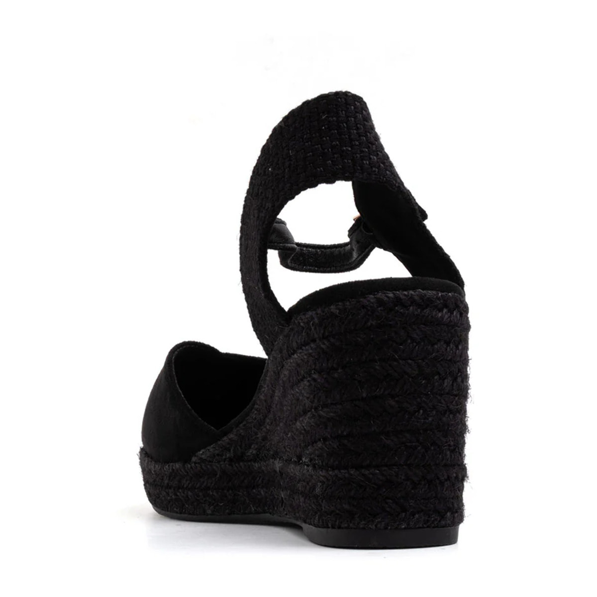 Espadrillas in simil camoscio con cinturino - NERO