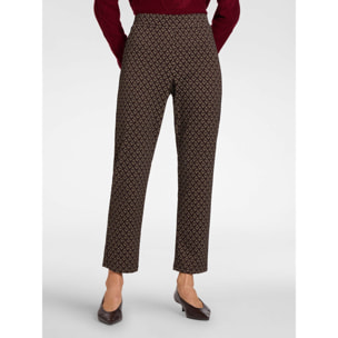 Elena Mirò - Pantaloni dritti jacquard - Marrone