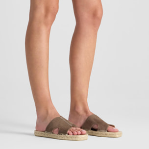 Sandalia plana Priya en ante con suela de yute