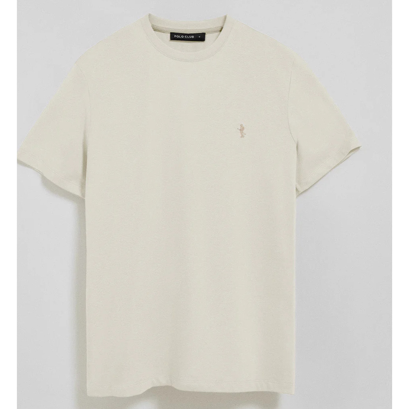 Camiseta color crudo básica de cuello redondo y bordado Rigby Best