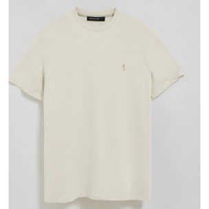 Camiseta color crudo básica de cuello redondo y bordado Rigby Best