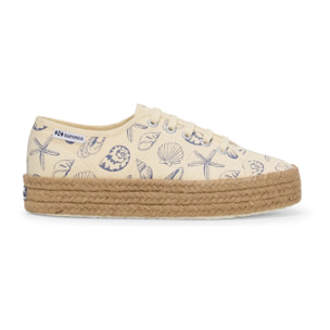 Scarpe da donna Superga Beige 2730 Rope Seashells Print