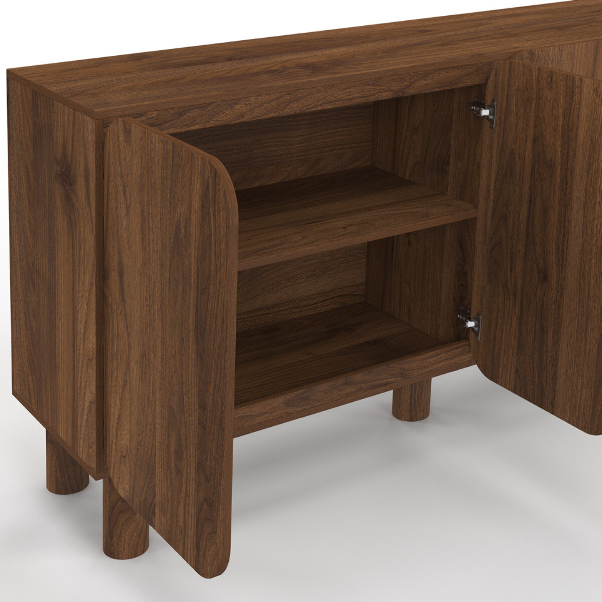 Buffet Miranda 4 portes effet noyer 160cm