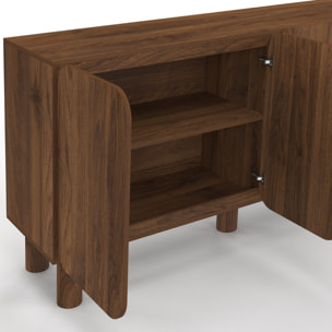 Buffet Miranda 4 portes effet noyer 160cm