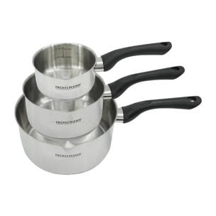 Set 3 casseroles 12 16 et 20 cm en inox Fackelmann Geneva