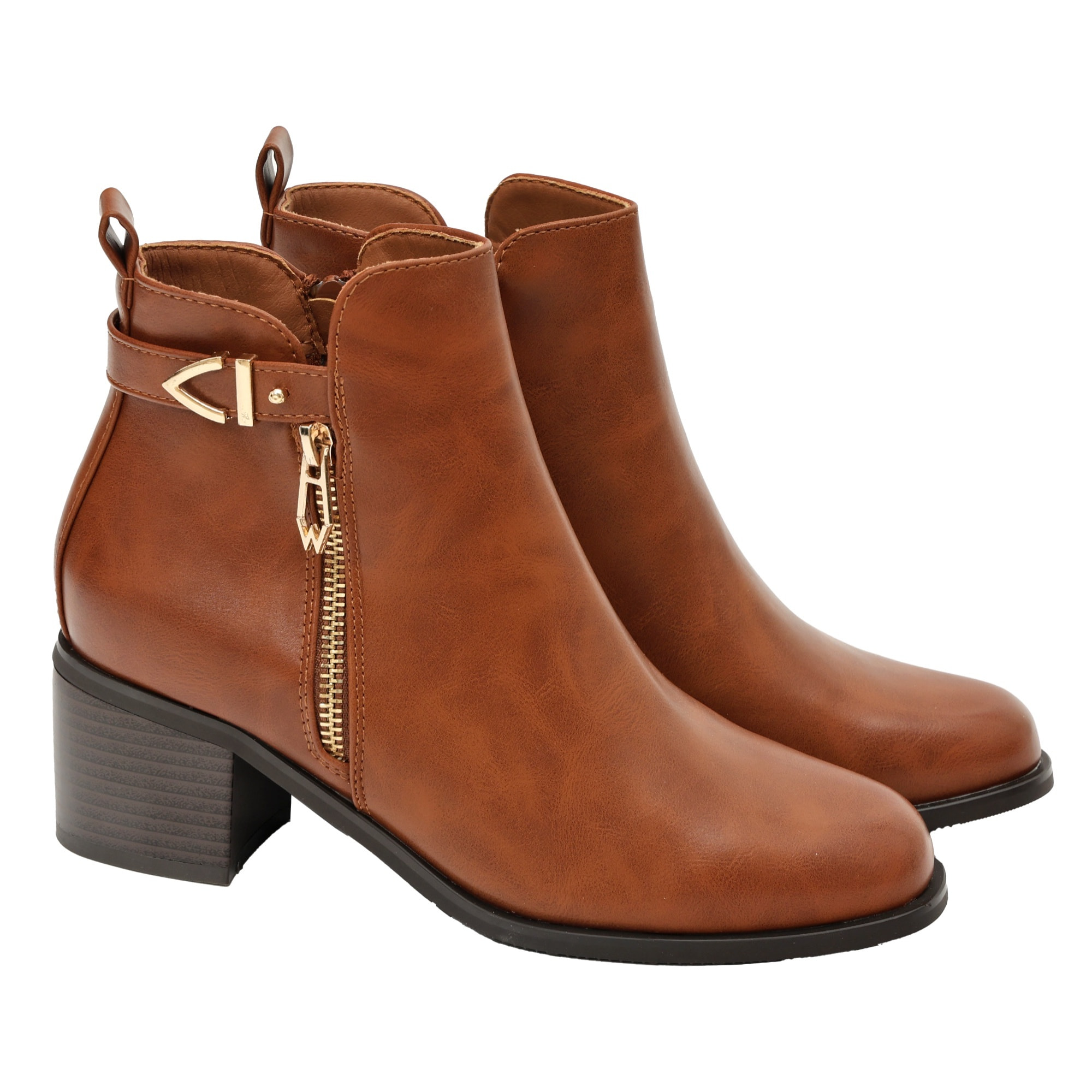 Stivaletti in pelle con tacco comodo