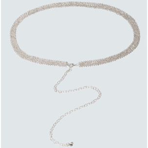 Fiorella Rubino - Cintura a catena con applicazioni crystal - Argento