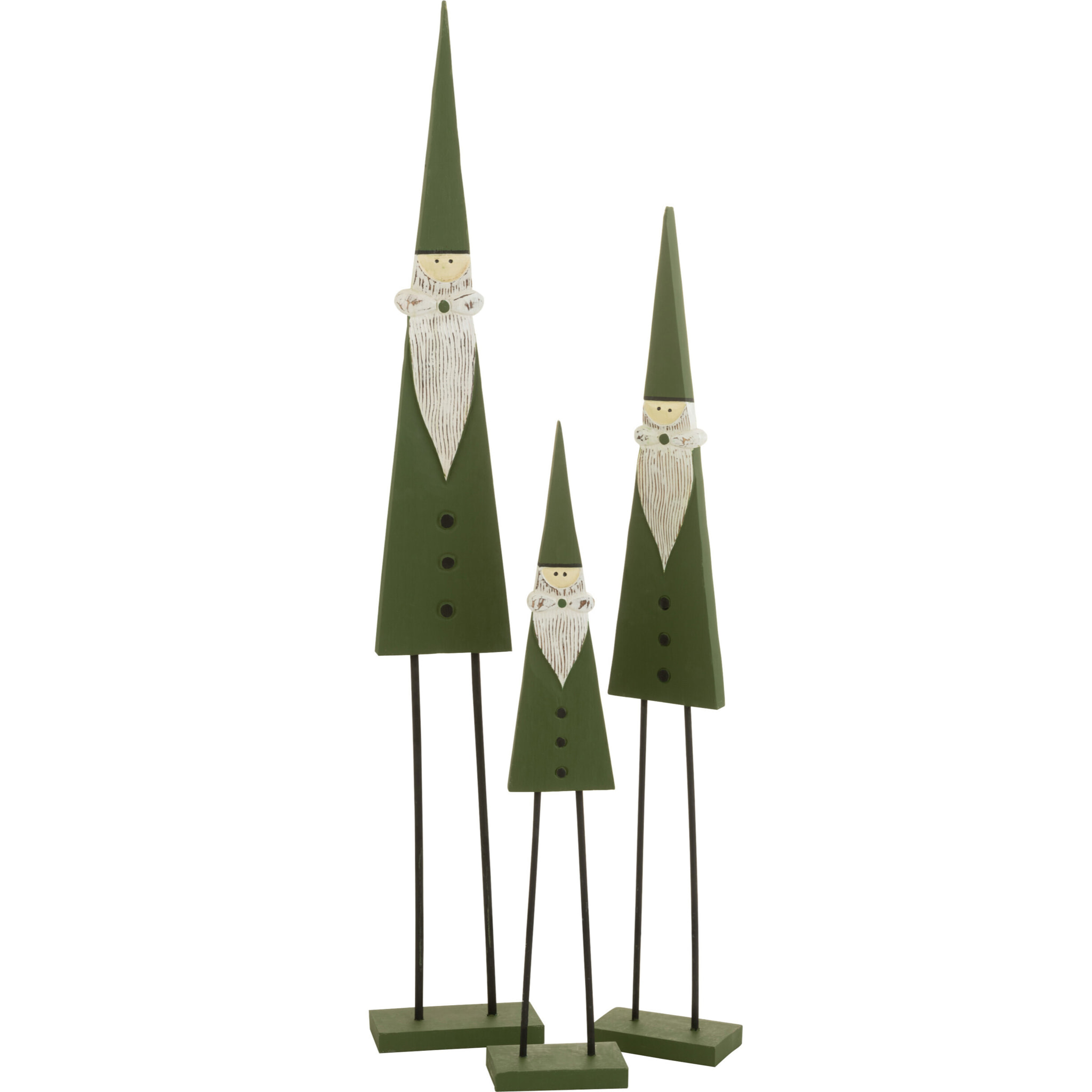 J-Line figurine Père Noël Sur Pied - bois - vert - large