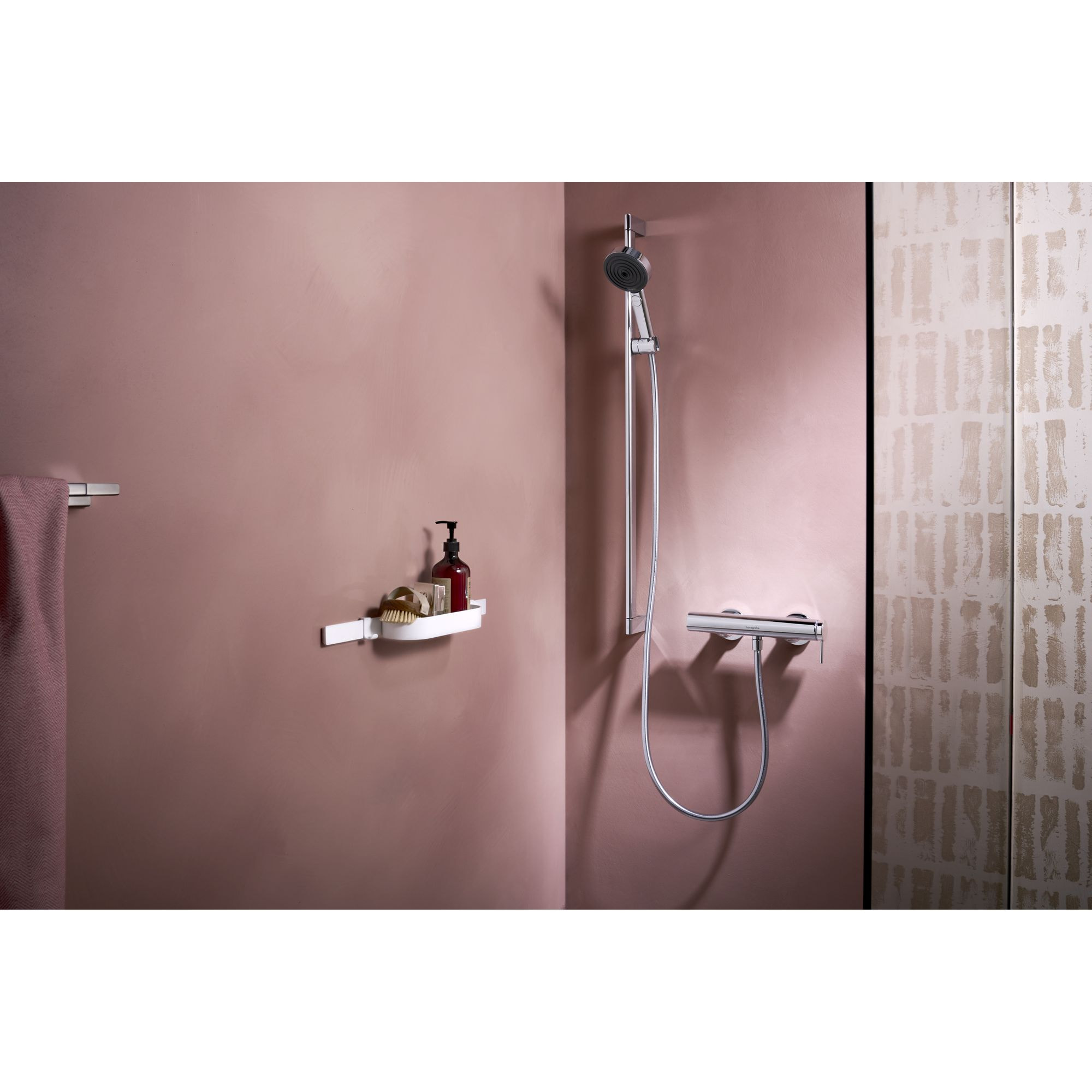 WallStoris Ensemble d'accessoires pour la douche blanc mat