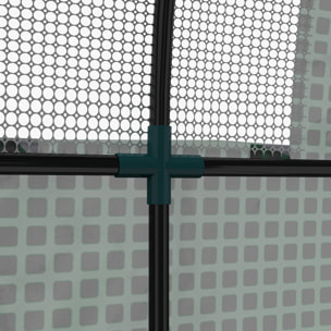 Serre tunnel 3,24 m² 2 portes zippées 2 fenêtres maillées acier PE haute densité 135 g/m² vert