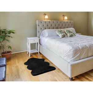 FOX Alfombra lisa lavable pelo largo en negro, varias medidas disponibles