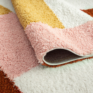 Aquarelle - tapis chambre d'enfant à motif géométrique terra