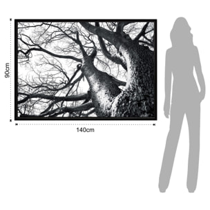 Tableau décoratif Tomasucci WINTER TREE, en MDF et PVC, noir, 140 × 3 × 90 cm