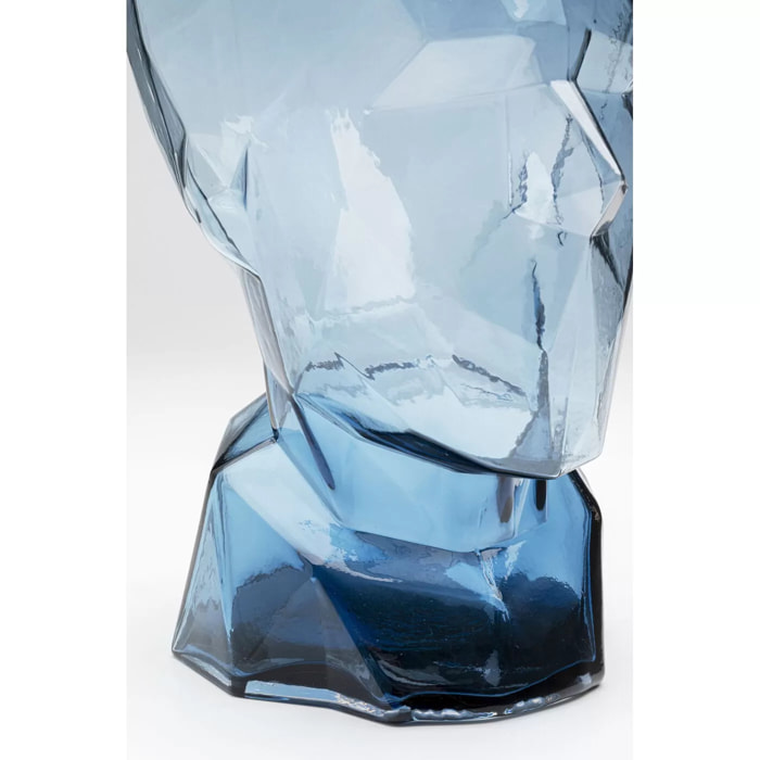 Vase Prisma visage bleu 30cm Kare Design