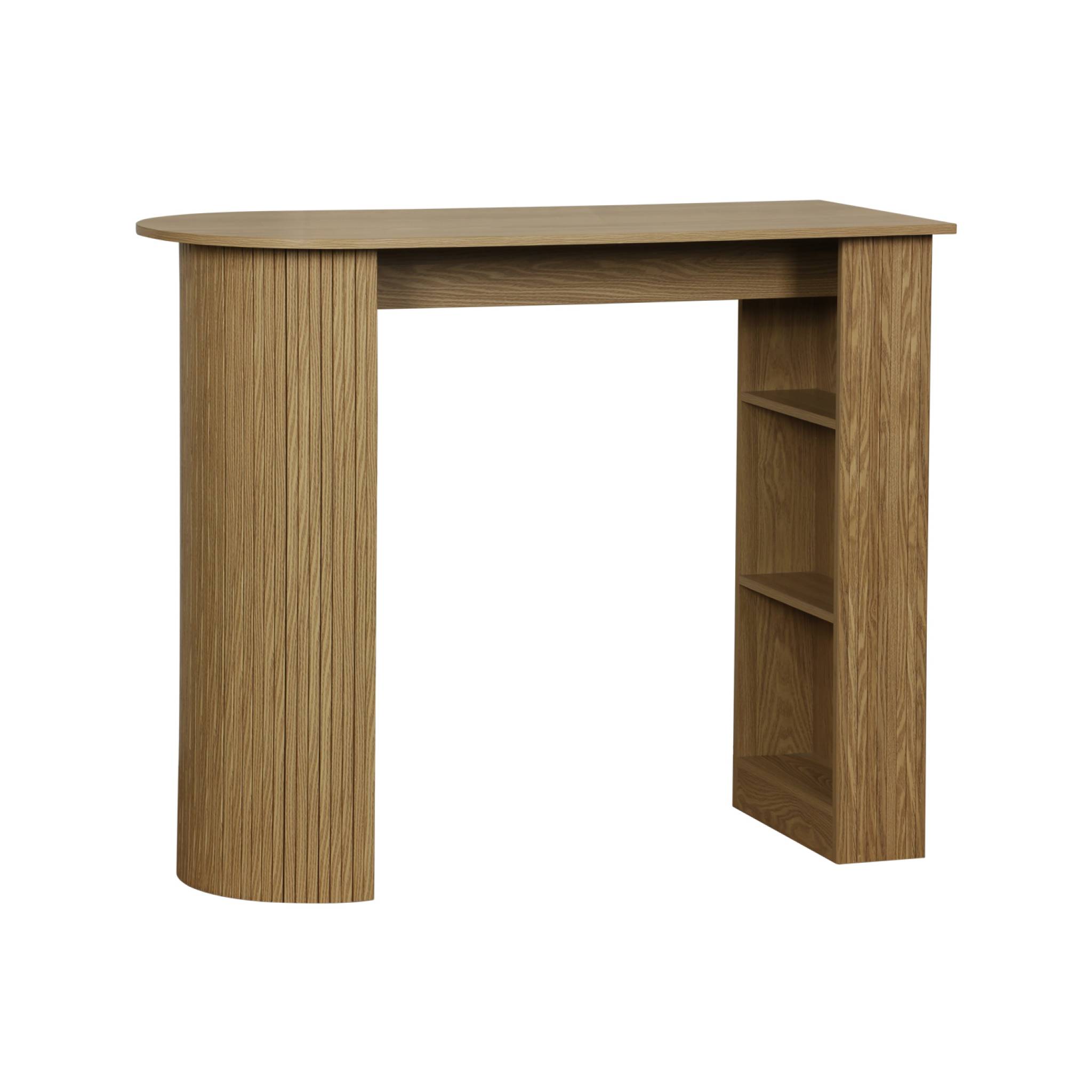 Table bar. table haute de cuisine table d'appoint décor bois avec rangements. 3 étagères. 120 x 55 x 100 cm