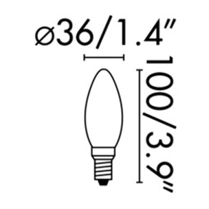 Bombilla VELA FILAMENTO LED ÁMBAR E14 2W 2200K