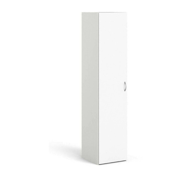 Armadio multiuso 1 anta Am, Mobile multifunzionale, Mobiletto scarpiera, Guardaroba porta scarpe, 39x41 h175 cm, Bianco