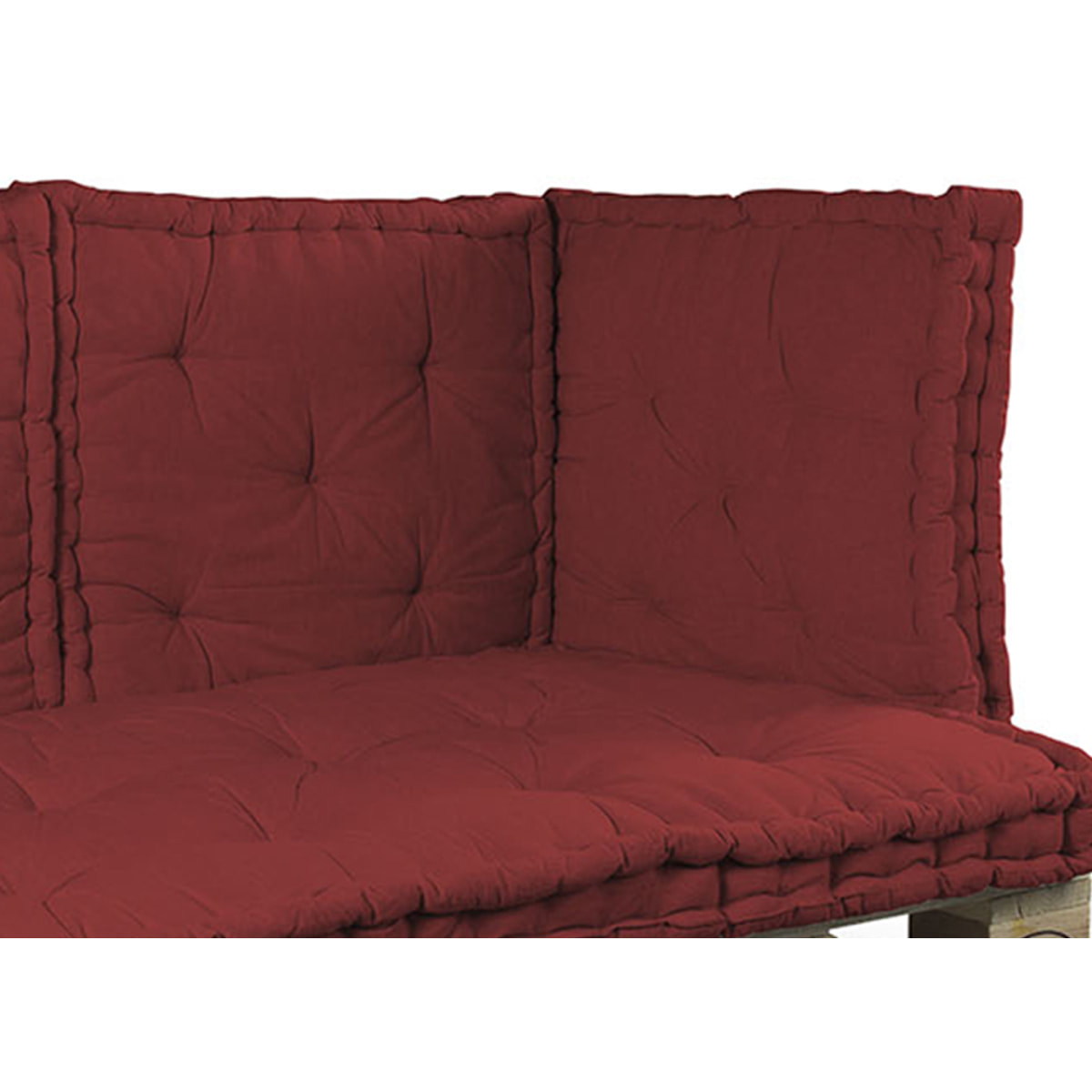 Cuscino Mattonella Con Maniglie in Tessuto sui lati 60*60*10 Bordeaux