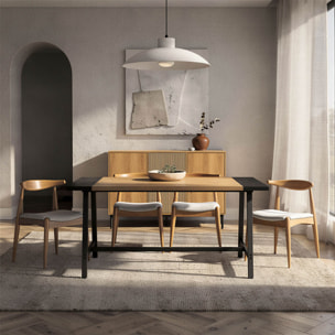 Mesa de comedor Caracas efecto Roble, 160 cm